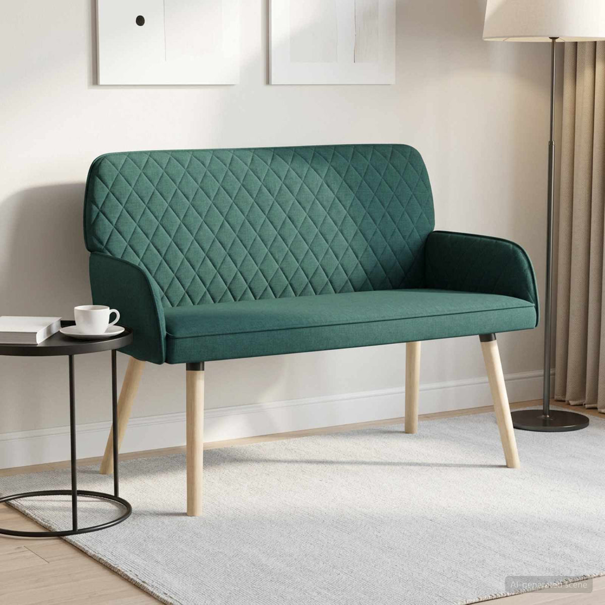 vidaXL Sofa dwuosobowa na nogach z litego drewna 2-osobowy