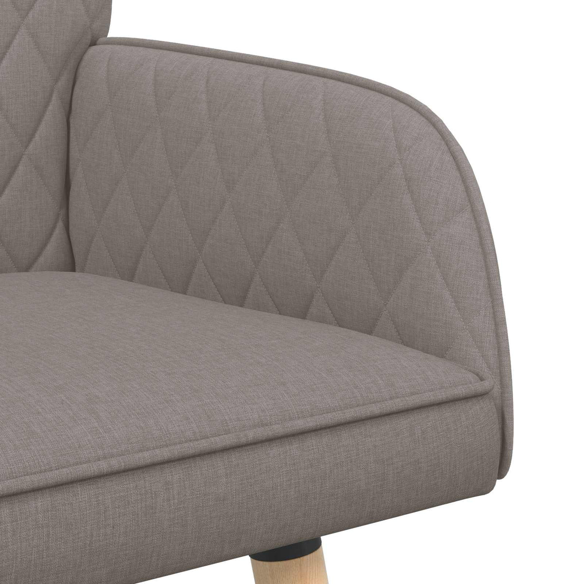 vidaXL Sofa dwuosobowa na nogach z litego drewna 2-osobowy Szarobeżowy