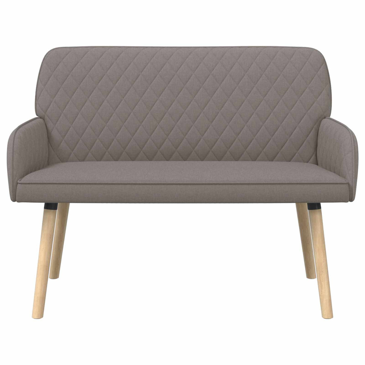 vidaXL Sofa dwuosobowa na nogach z litego drewna 2-osobowy Szarobeżowy