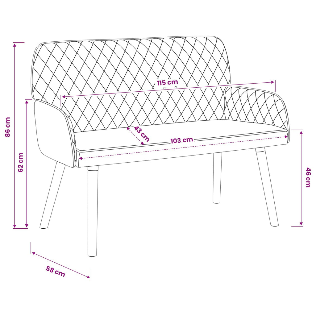 vidaXL Sofa dwuosobowa na nogach z litego drewna 2-osobowy Szarobeżowy