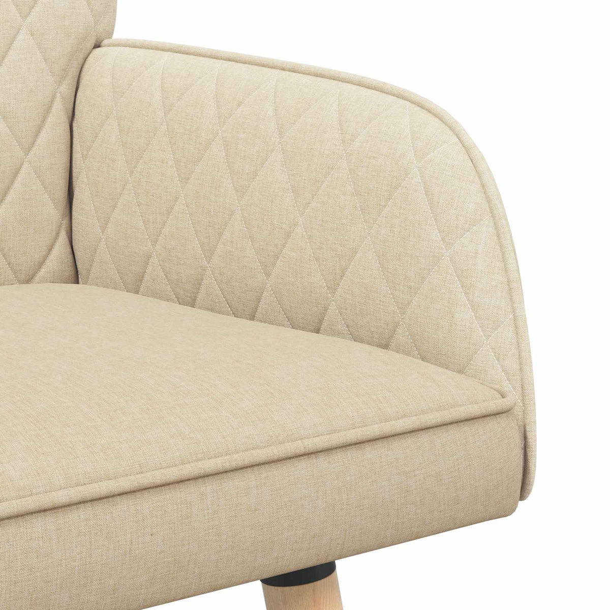 vidaXL Sofa dwuosobowa na nogach z litego drewna 2-osobowy kremowy