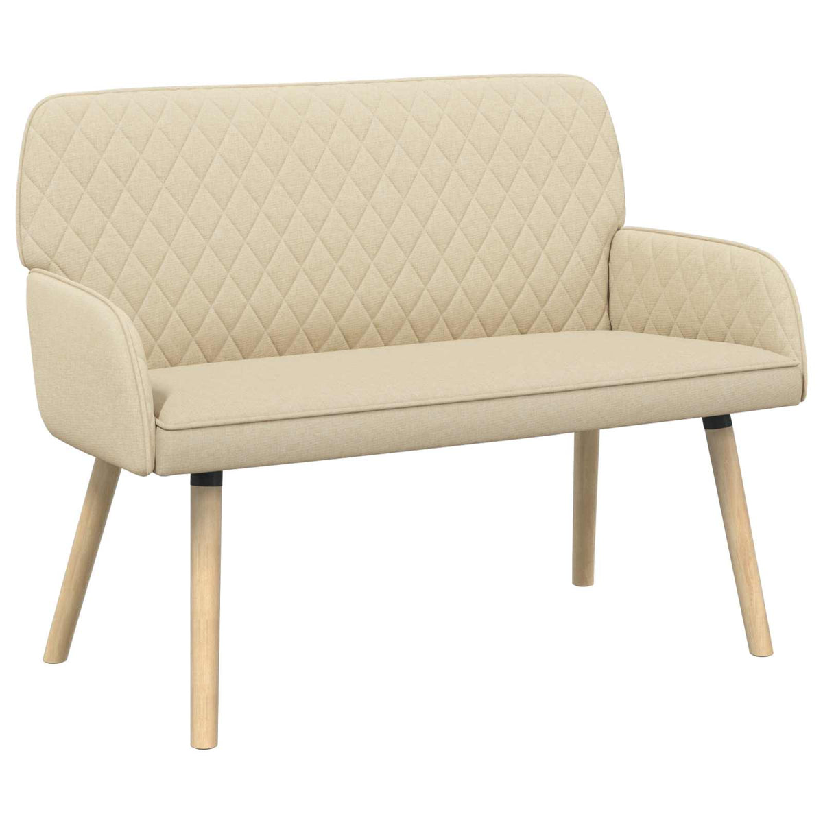 vidaXL Sofa dwuosobowa na nogach z litego drewna 2-osobowy kremowy