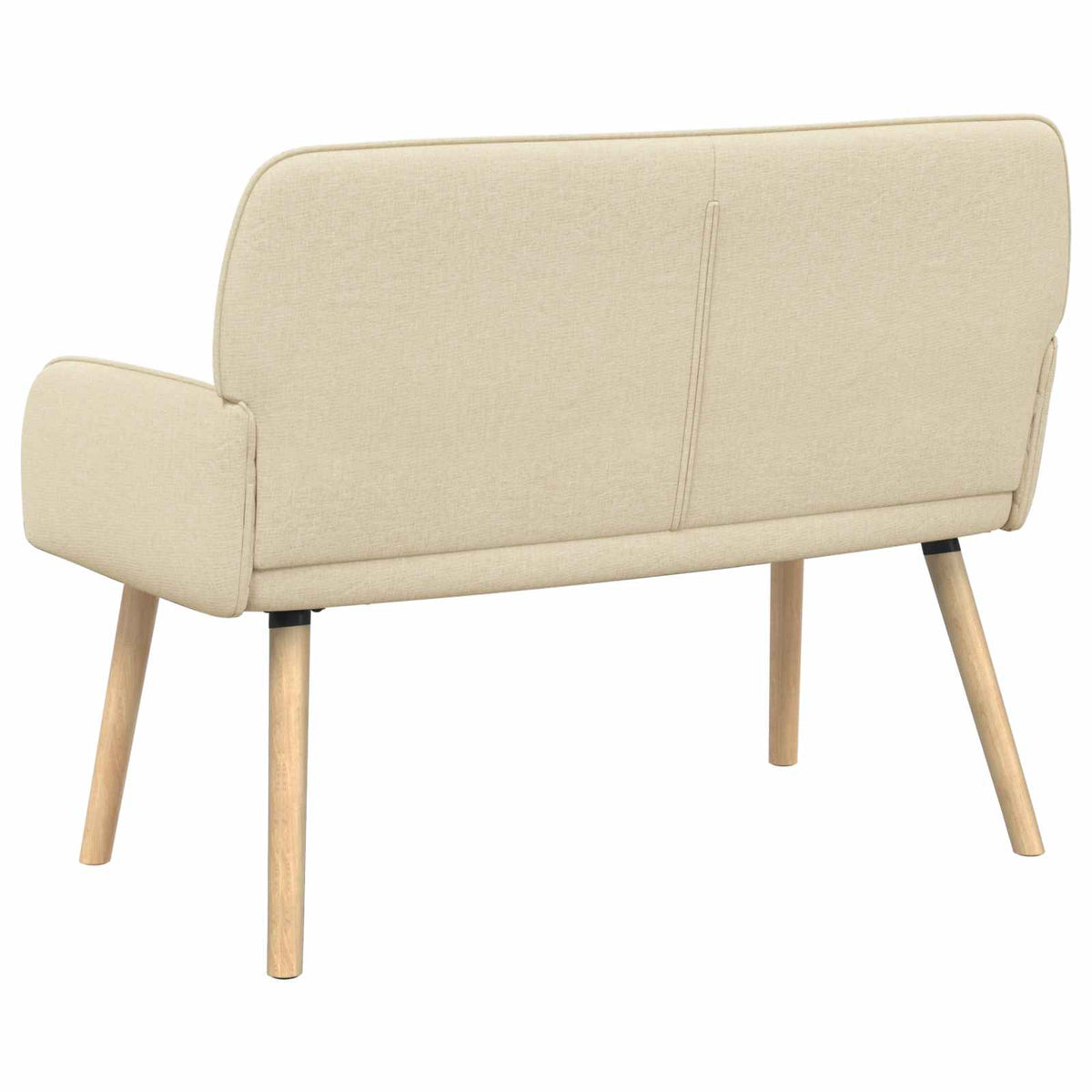 vidaXL Sofa dwuosobowa na nogach z litego drewna 2-osobowy kremowy