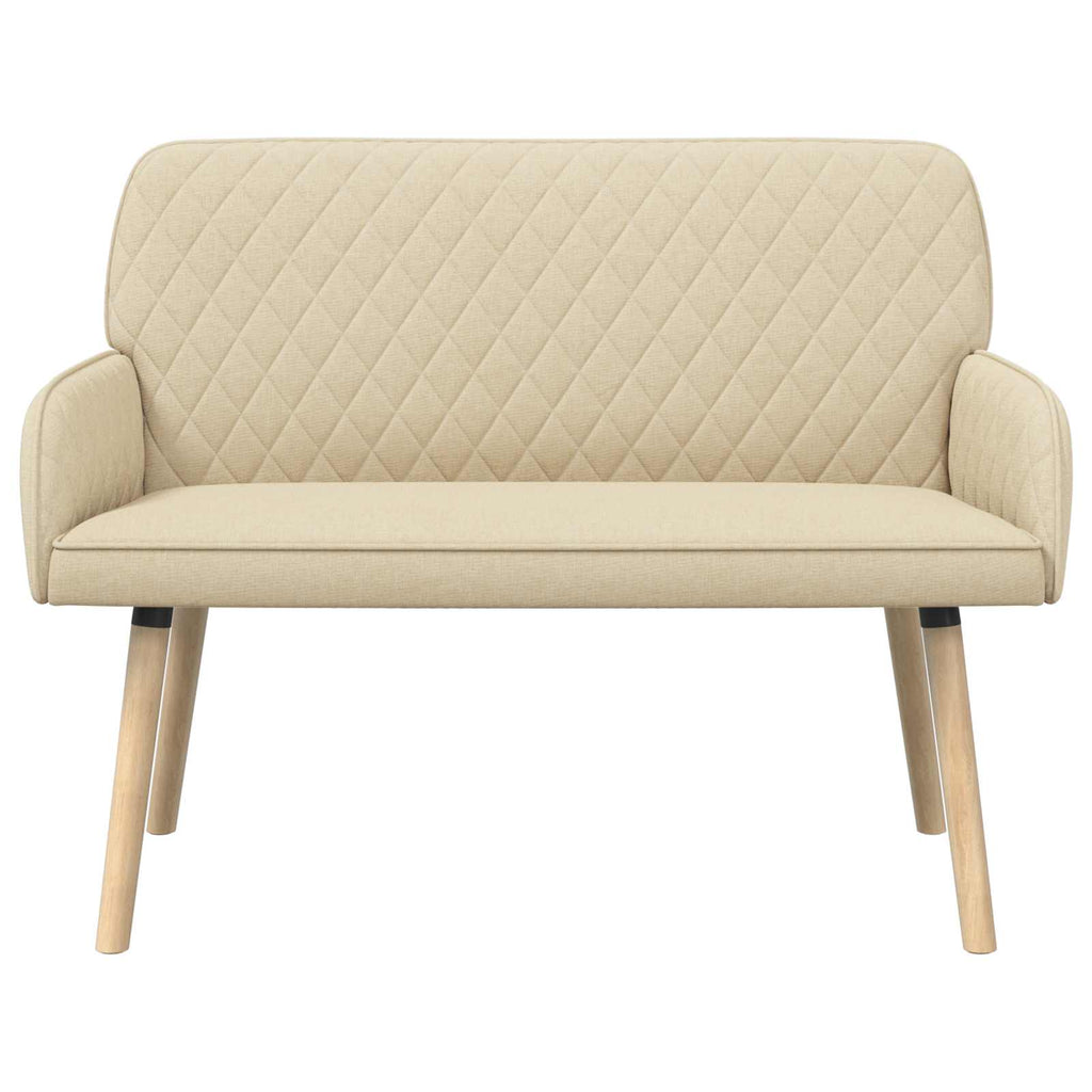 vidaXL Sofa dwuosobowa na nogach z litego drewna 2-osobowy kremowy
