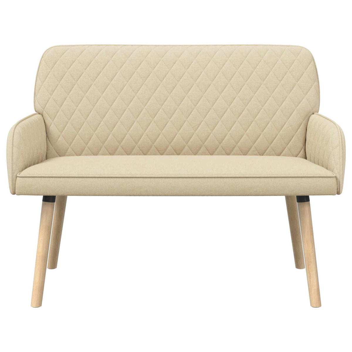 vidaXL Sofa dwuosobowa na nogach z litego drewna 2-osobowy kremowy