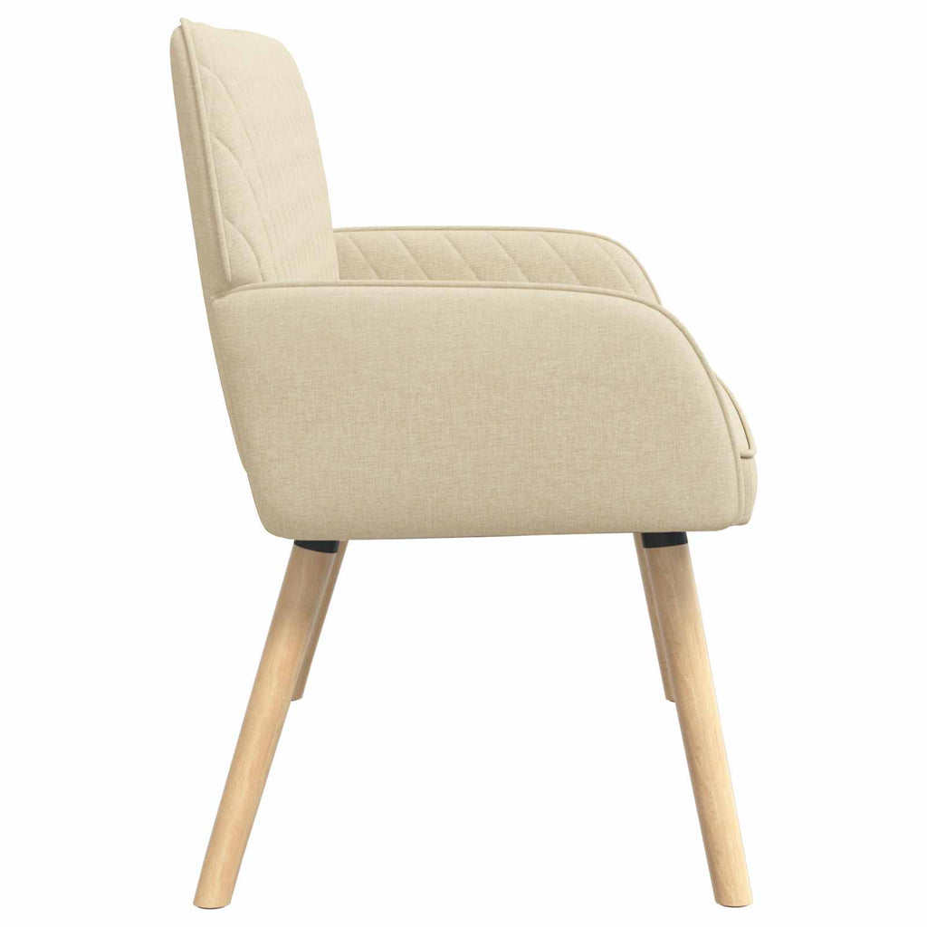vidaXL Sofa dwuosobowa na nogach z litego drewna 2-osobowy kremowy