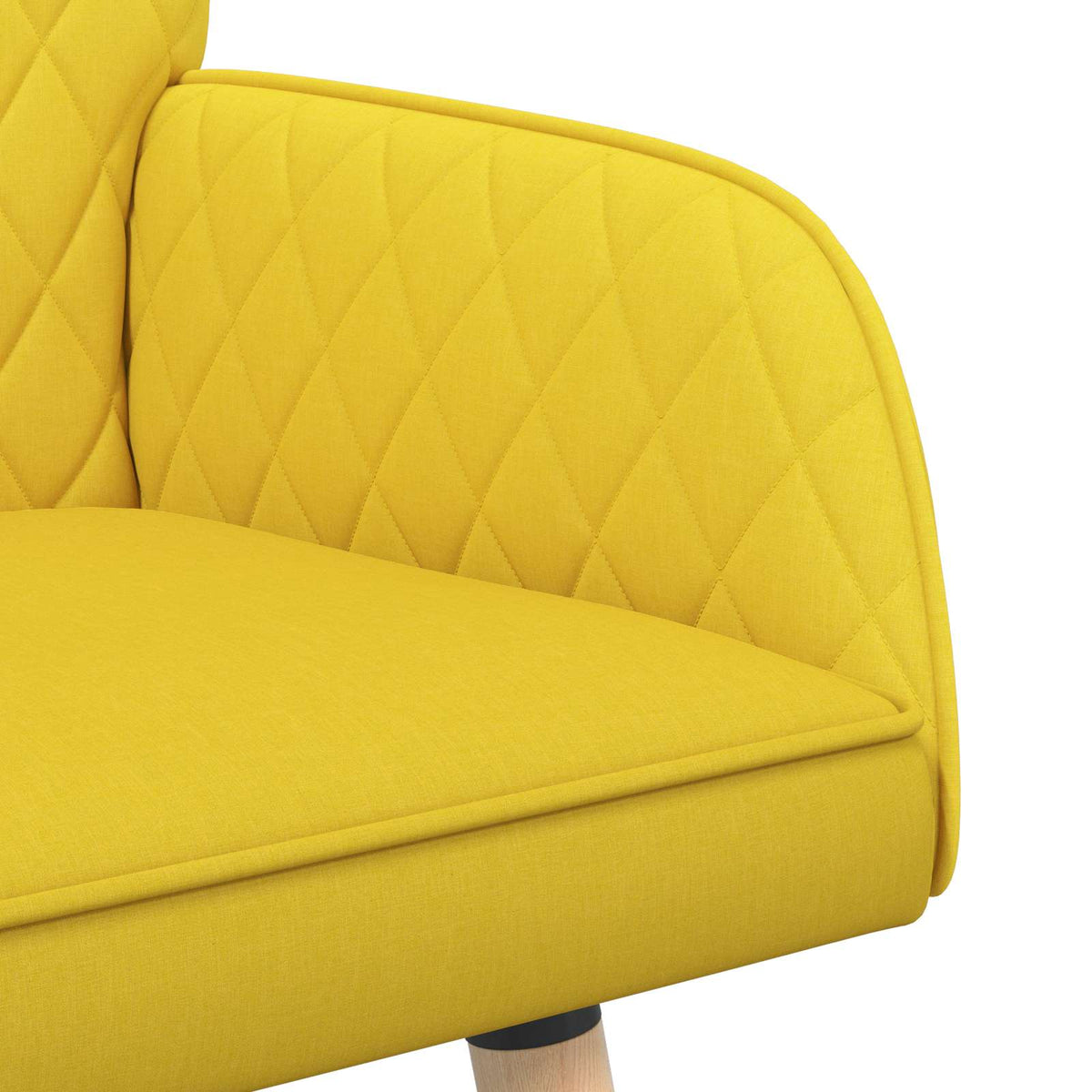 vidaXL Sofa dwuosobowa na nogach z litego drewna 2-osobowy Jasnożółty
