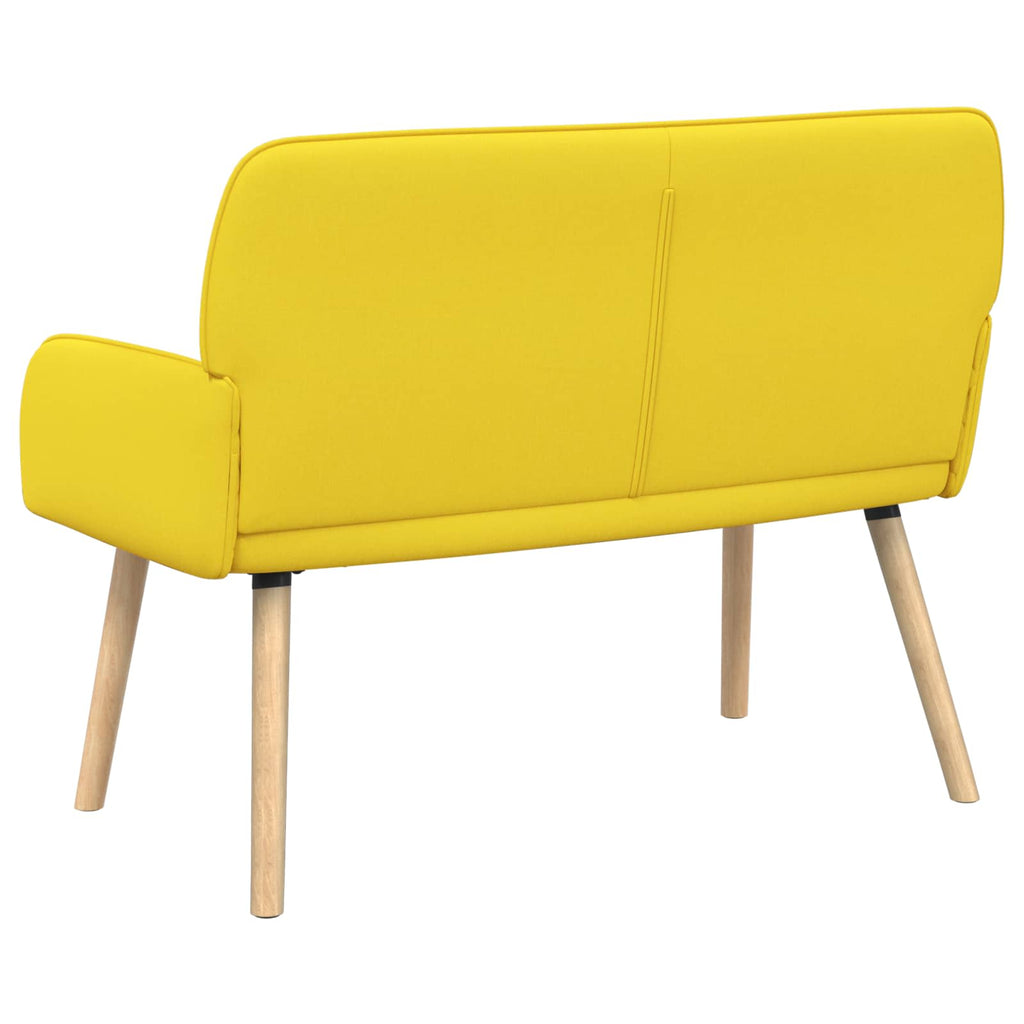 vidaXL Sofa dwuosobowa na nogach z litego drewna 2-osobowy Jasnożółty
