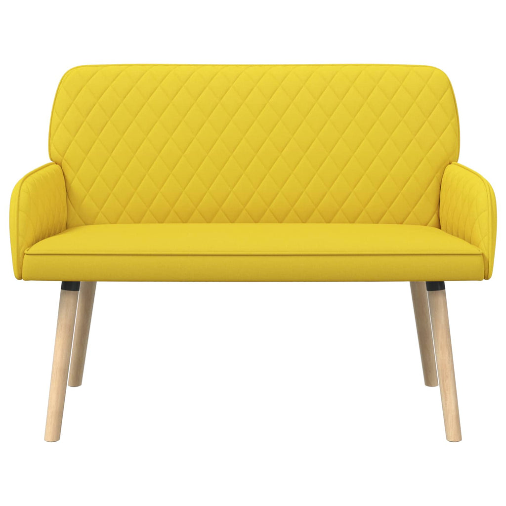 vidaXL Sofa dwuosobowa na nogach z litego drewna 2-osobowy Jasnożółty