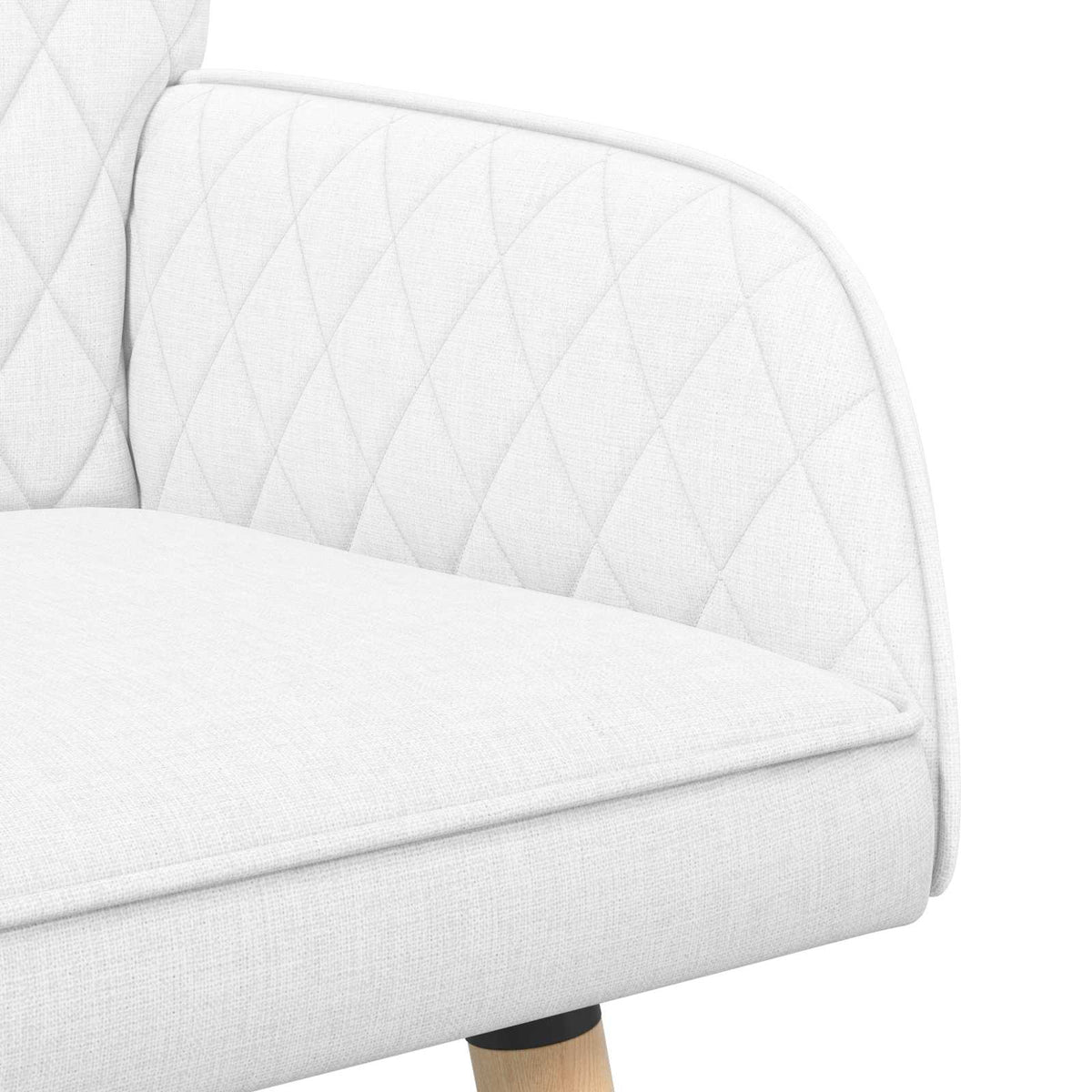 vidaXL Sofa dwuosobowa na nogach z litego drewna 2-osobowy Biały