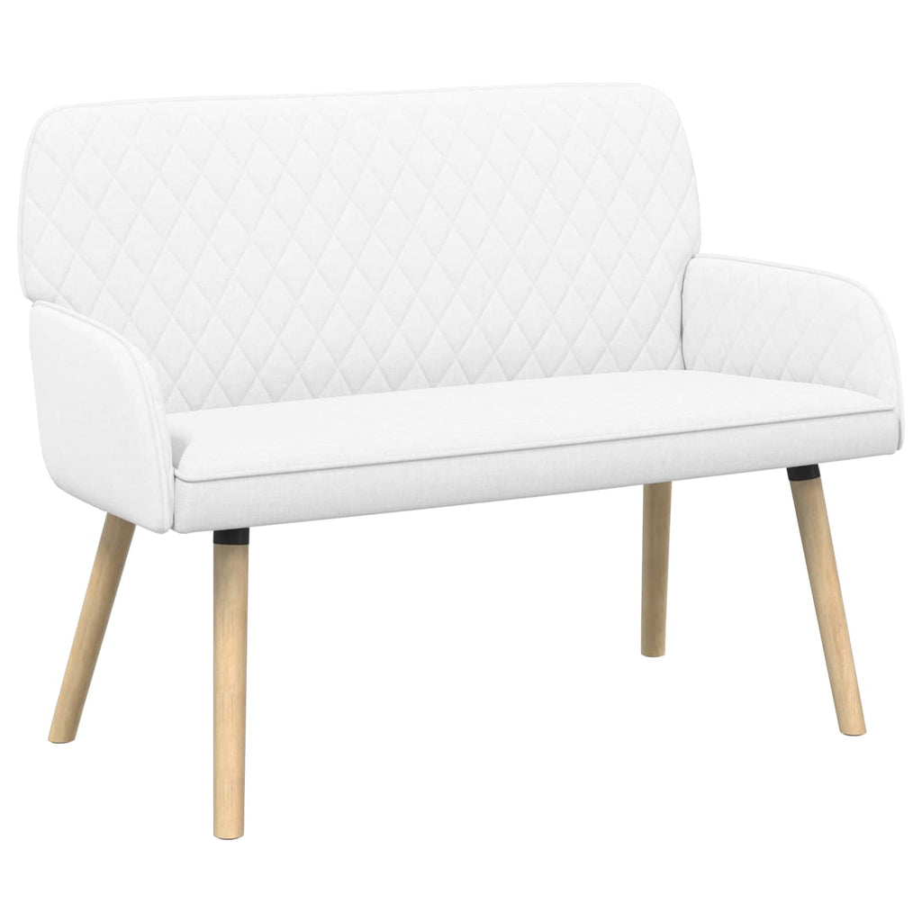 vidaXL Sofa dwuosobowa na nogach z litego drewna 2-osobowy Biały