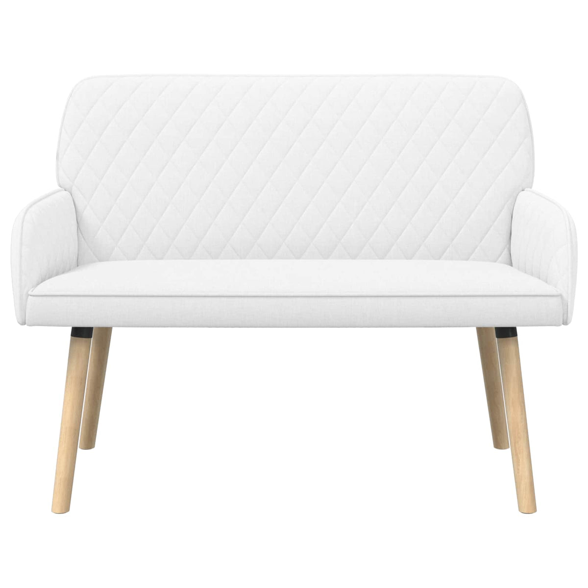 vidaXL Sofa dwuosobowa na nogach z litego drewna 2-osobowy Biały