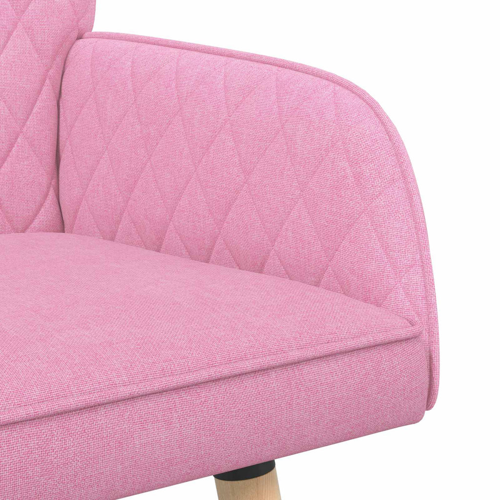 vidaXL Sofa dwuosobowa na nogach z litego drewna 2-osobowy różowy