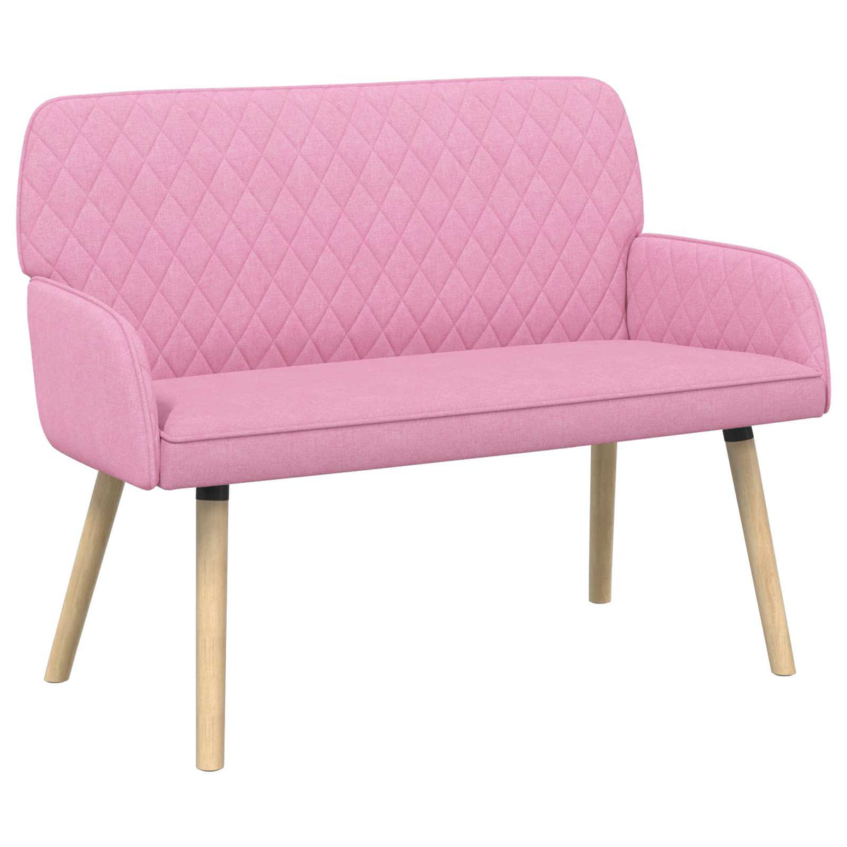 vidaXL Sofa dwuosobowa na nogach z litego drewna 2-osobowy różowy