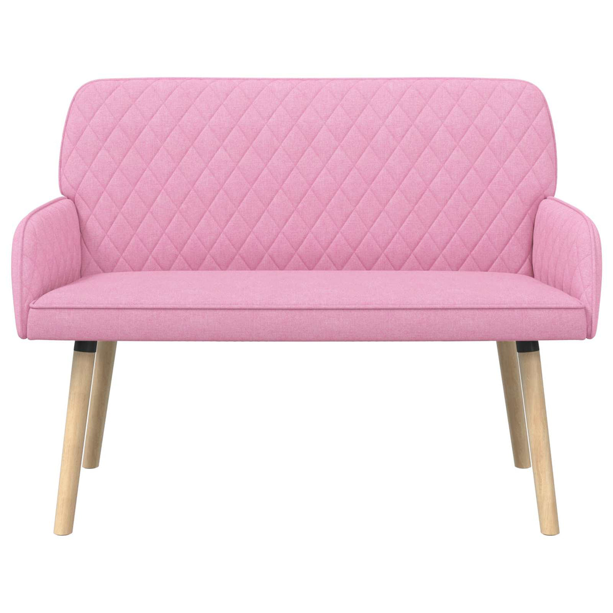 vidaXL Sofa dwuosobowa na nogach z litego drewna 2-osobowy różowy
