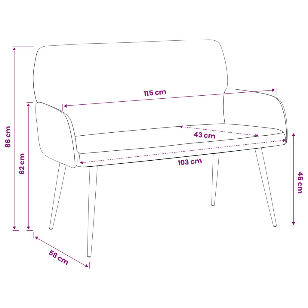 vidaXL Sofa dwuosobowa na metalowych nóżkach 2-osobowy jasnoszary