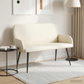 vidaXL Sofa dwuosobowa na metalowych nóżkach 2-osobowy kremowy