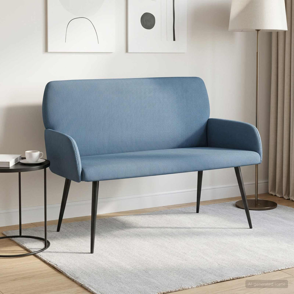 vidaXL Sofa dwuosobowa na metalowych nóżkach 2-osobowy niebieski