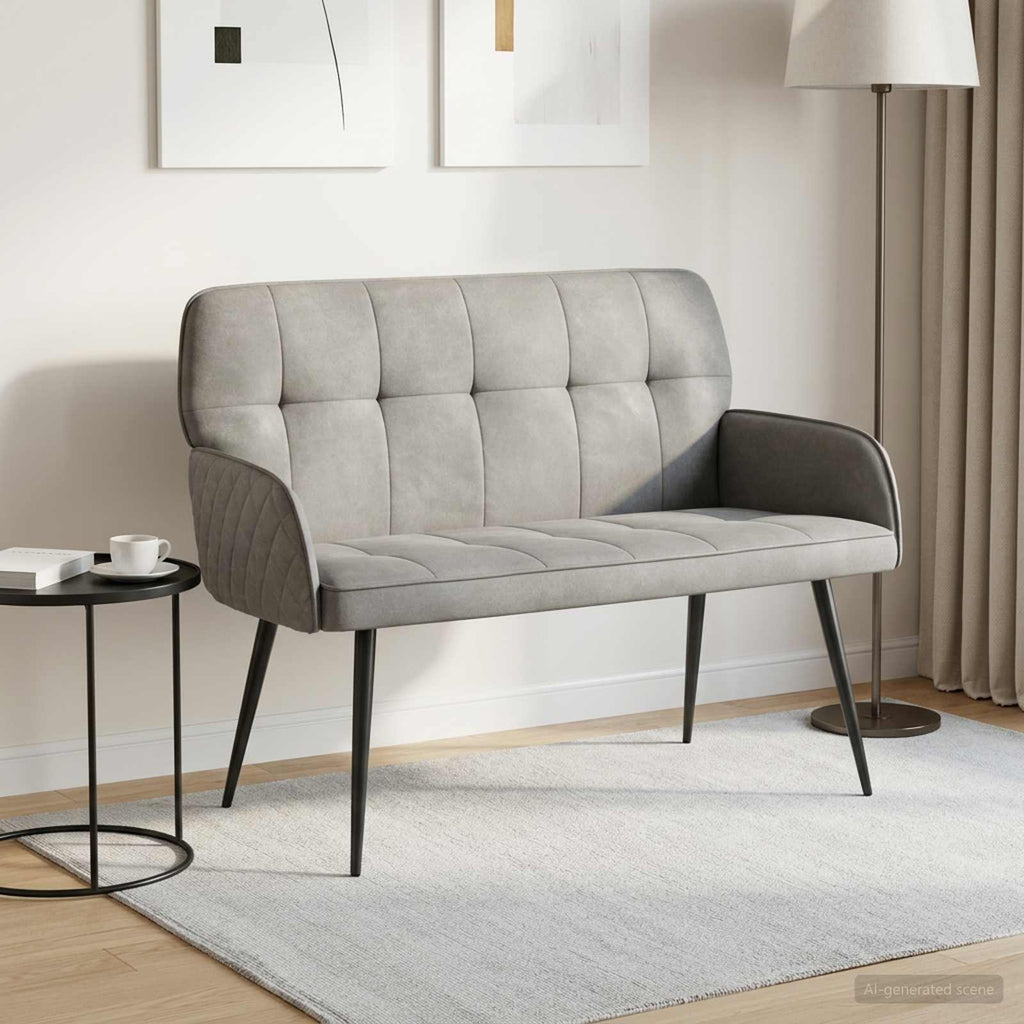 vidaXL Sofa dwuosobowa na metalowych nóżkach 2-osobowy jasnoszary