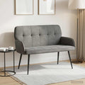 vidaXL Sofa dwuosobowa na metalowych nóżkach 2-osobowy ciemnoszary