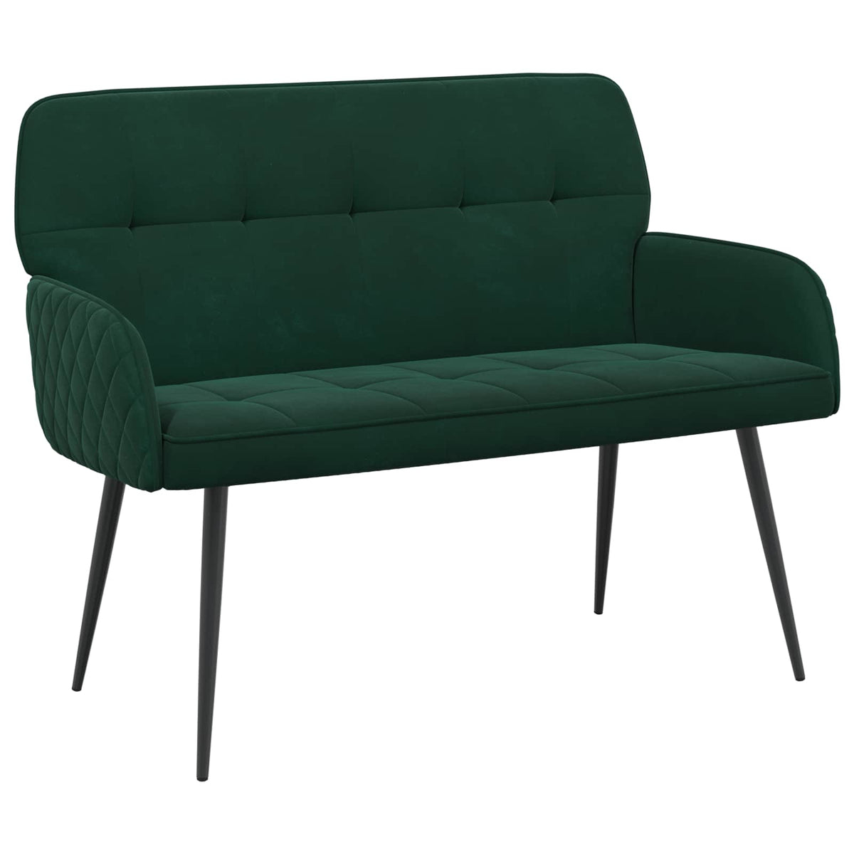 vidaXL Sofa dwuosobowa na metalowych nóżkach 2-osobowy Ciemnozielony
