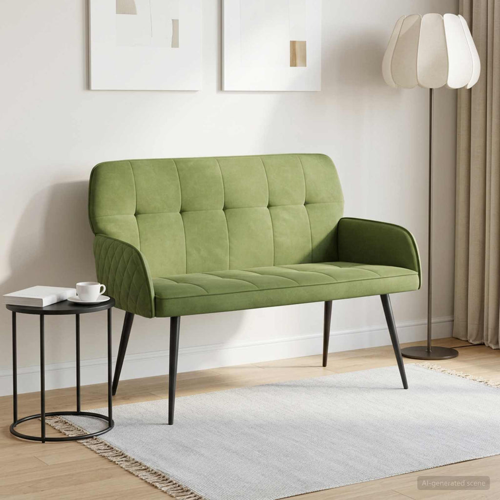 vidaXL Sofa dwuosobowa na metalowych nóżkach 2-osobowy Jasnozielony