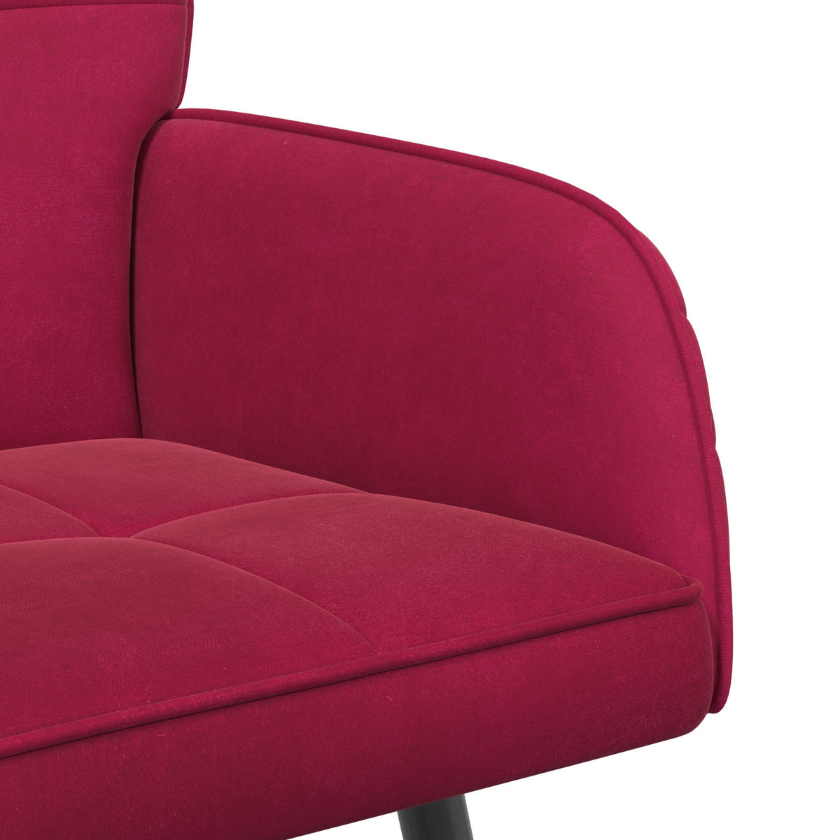 vidaXL Sofa dwuosobowa na metalowych nóżkach 2-osobowy Czerwone wino