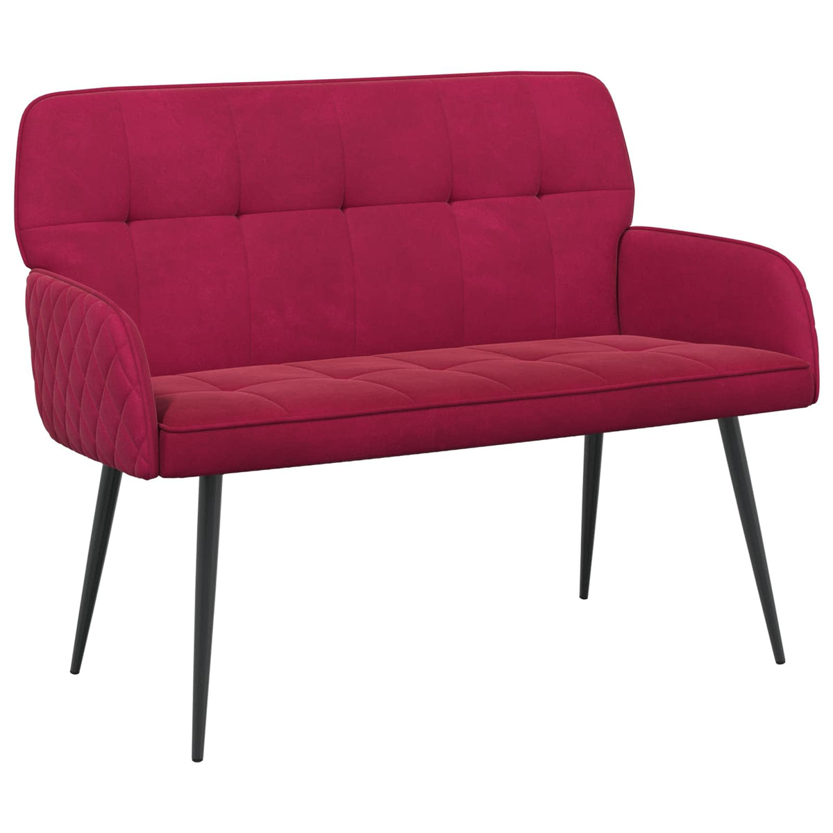 vidaXL Sofa dwuosobowa na metalowych nóżkach 2-osobowy Czerwone wino