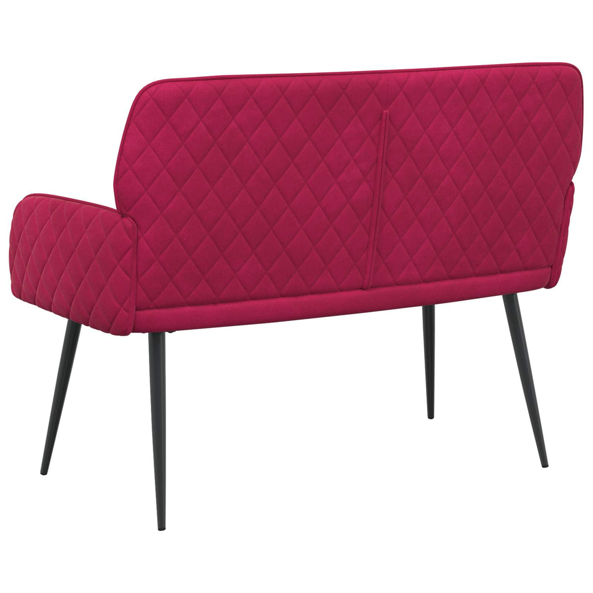 vidaXL Sofa dwuosobowa na metalowych nóżkach 2-osobowy Czerwone wino