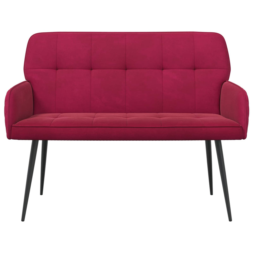 vidaXL Sofa dwuosobowa na metalowych nóżkach 2-osobowy Czerwone wino