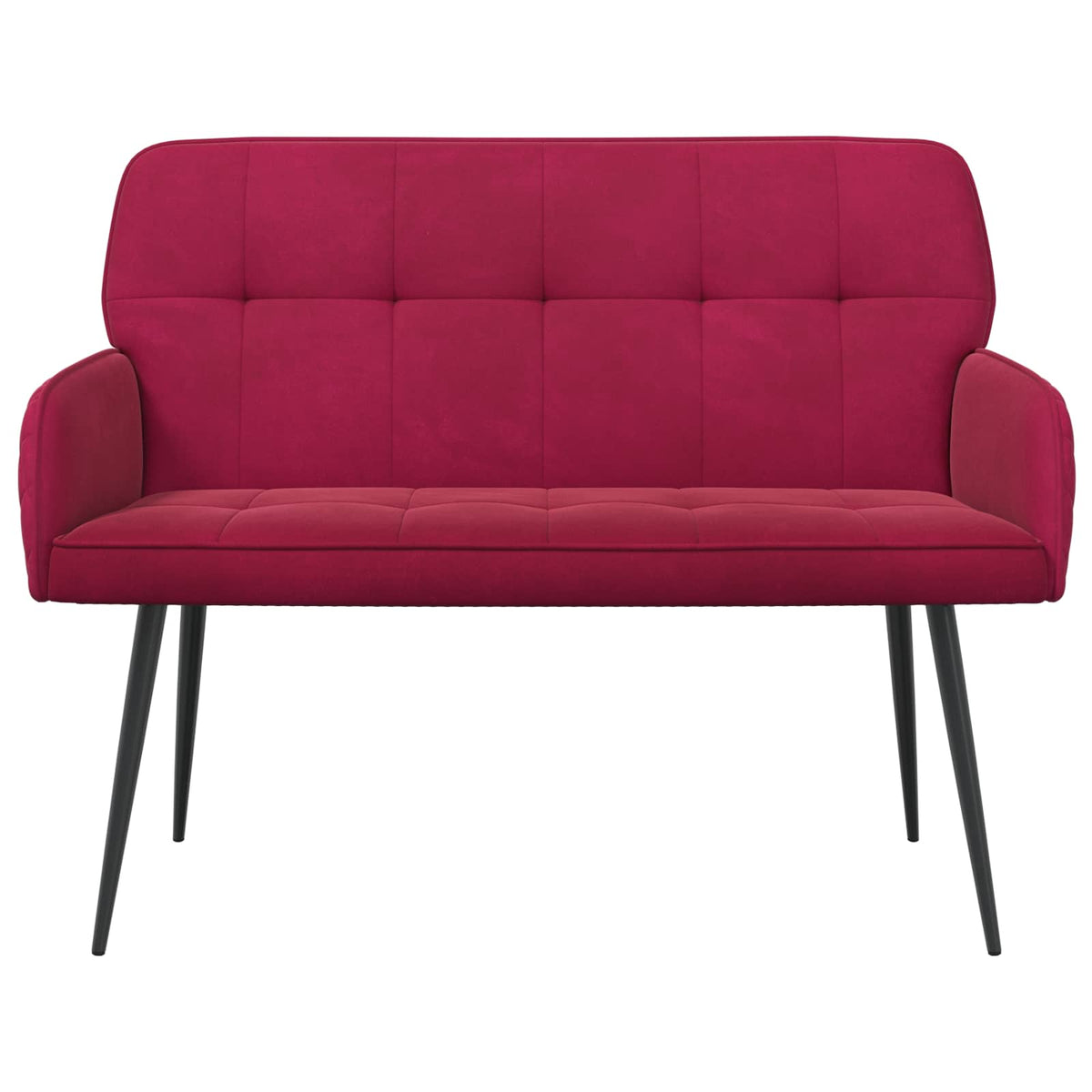 vidaXL Sofa dwuosobowa na metalowych nóżkach 2-osobowy Czerwone wino