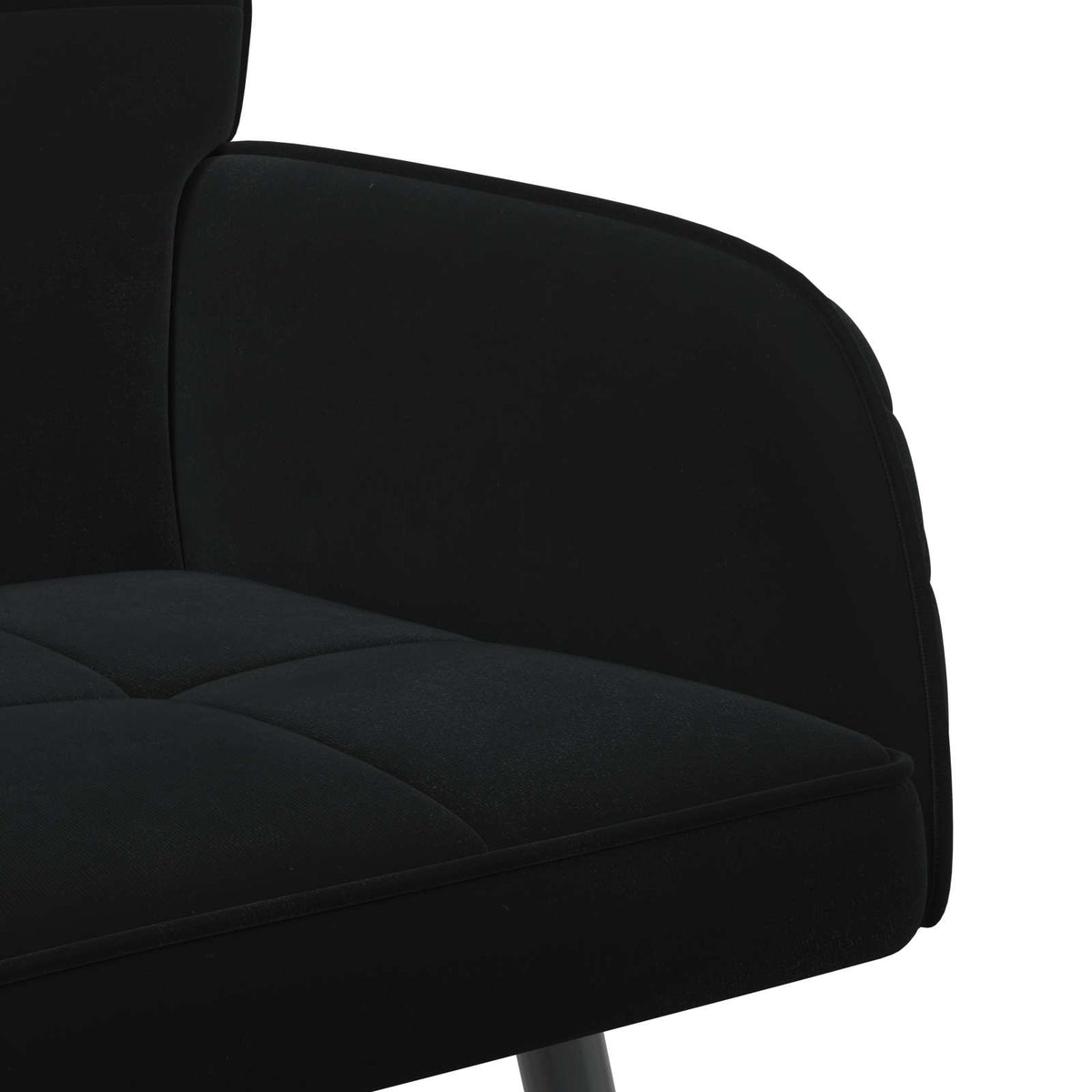 vidaXL Sofa dwuosobowa na metalowych nóżkach 2-osobowy Czarny Welur