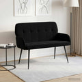 vidaXL Sofa dwuosobowa na metalowych nóżkach 2-osobowy Czarny Welur
