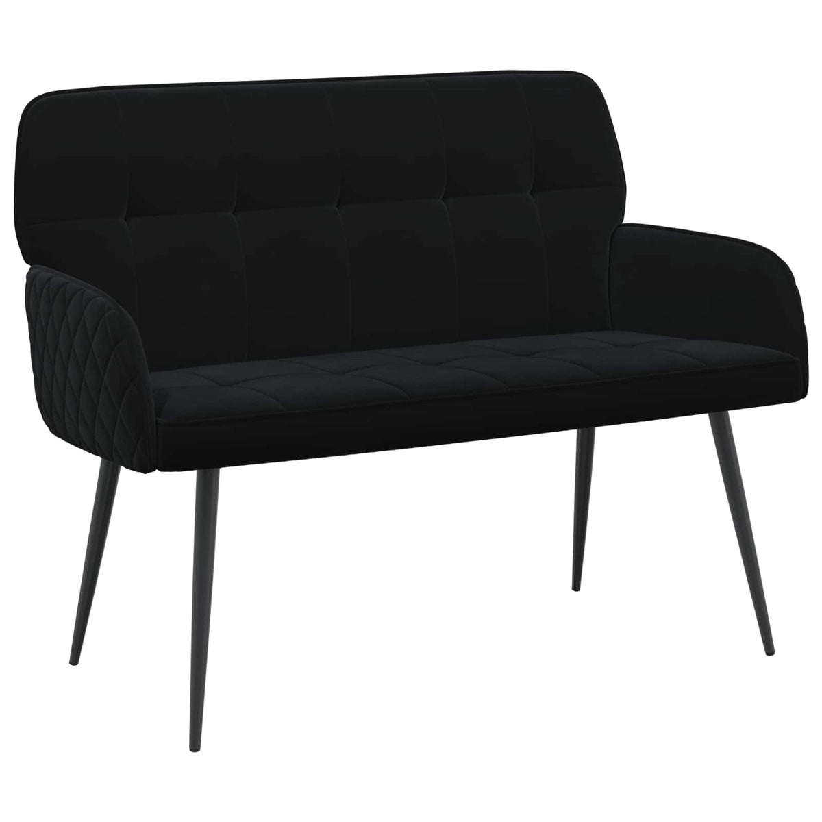 vidaXL Sofa dwuosobowa na metalowych nóżkach 2-osobowy Czarny Welur