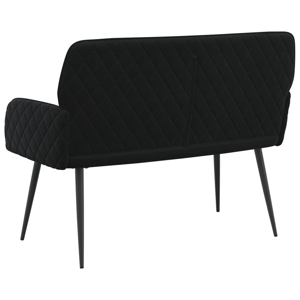 vidaXL Sofa dwuosobowa na metalowych nóżkach 2-osobowy Czarny Welur