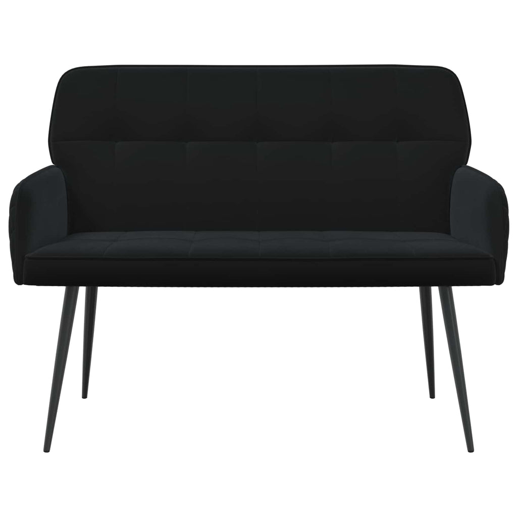 vidaXL Sofa dwuosobowa na metalowych nóżkach 2-osobowy Czarny Welur