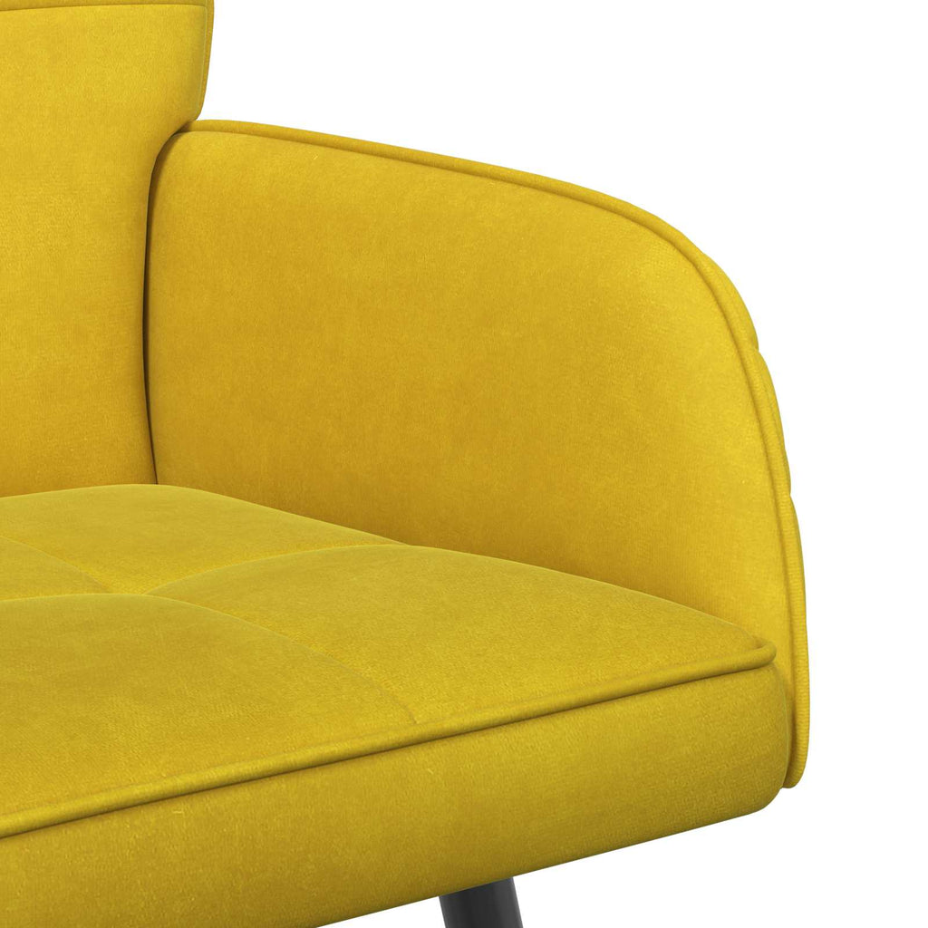 vidaXL Sofa dwuosobowa na metalowych nóżkach 2-osobowy żółty Welur