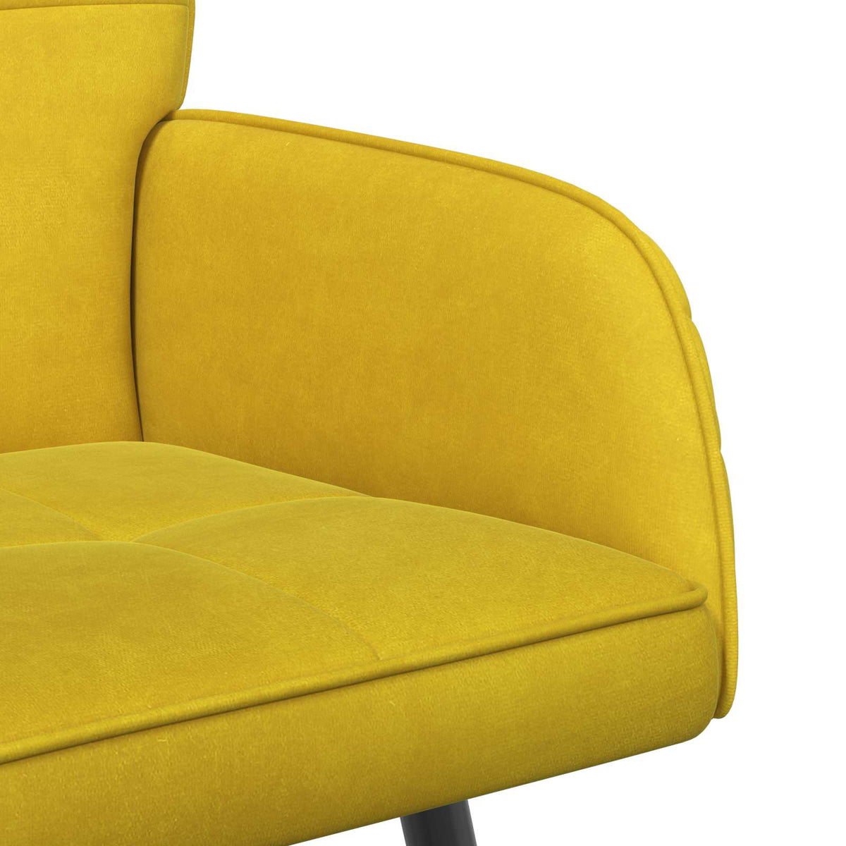 vidaXL Sofa dwuosobowa na metalowych nóżkach 2-osobowy żółty Welur