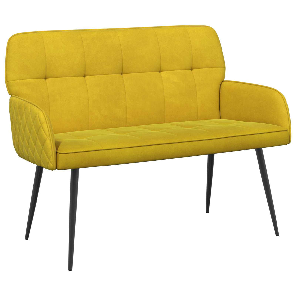 vidaXL Sofa dwuosobowa na metalowych nóżkach 2-osobowy żółty Welur