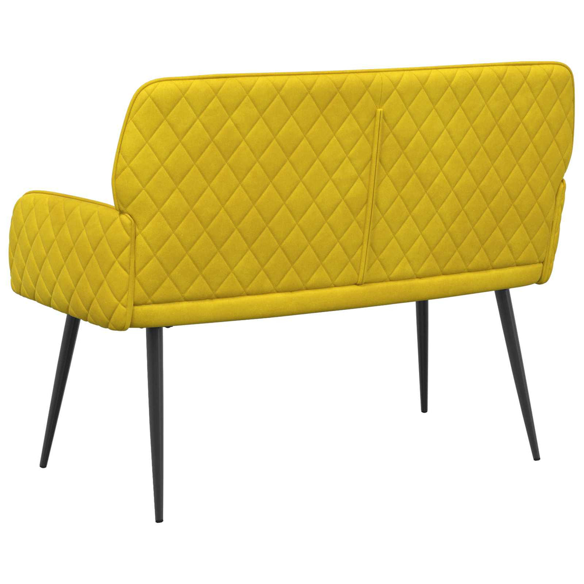 vidaXL Sofa dwuosobowa na metalowych nóżkach 2-osobowy żółty Welur