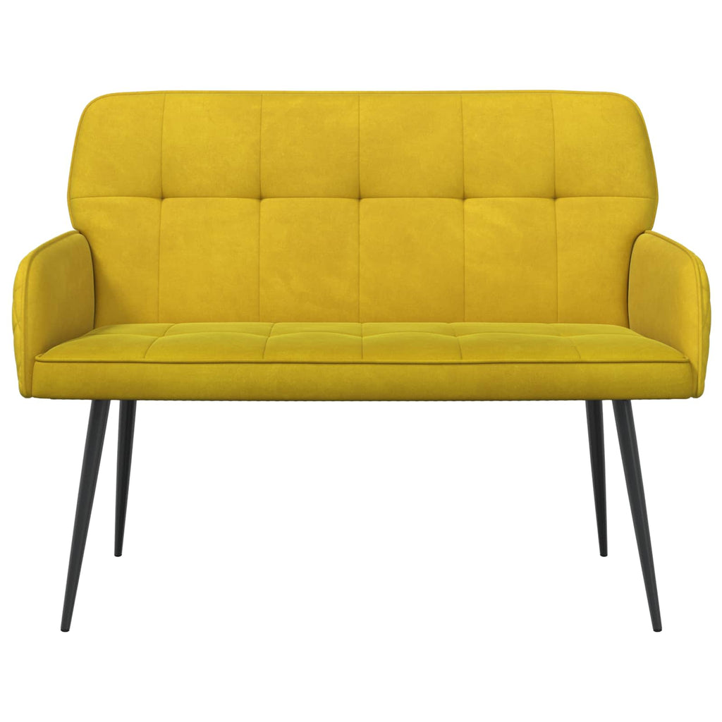 vidaXL Sofa dwuosobowa na metalowych nóżkach 2-osobowy żółty Welur
