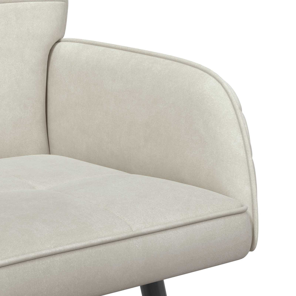 vidaXL Sofa dwuosobowa na metalowych nóżkach 2-osobowy kremowy Welur