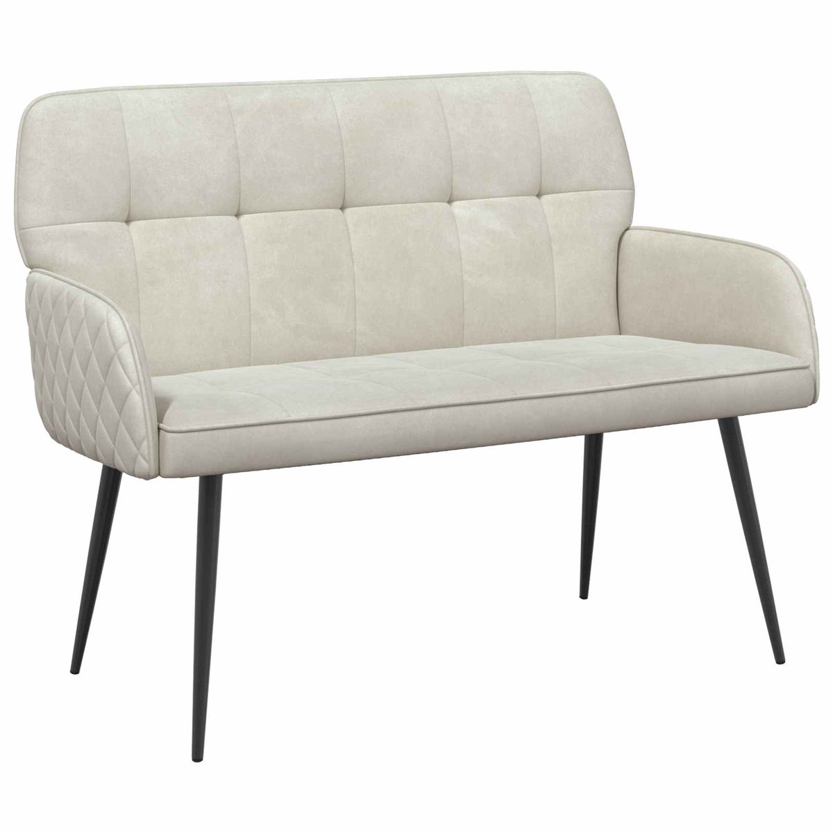 vidaXL Sofa dwuosobowa na metalowych nóżkach 2-osobowy kremowy Welur
