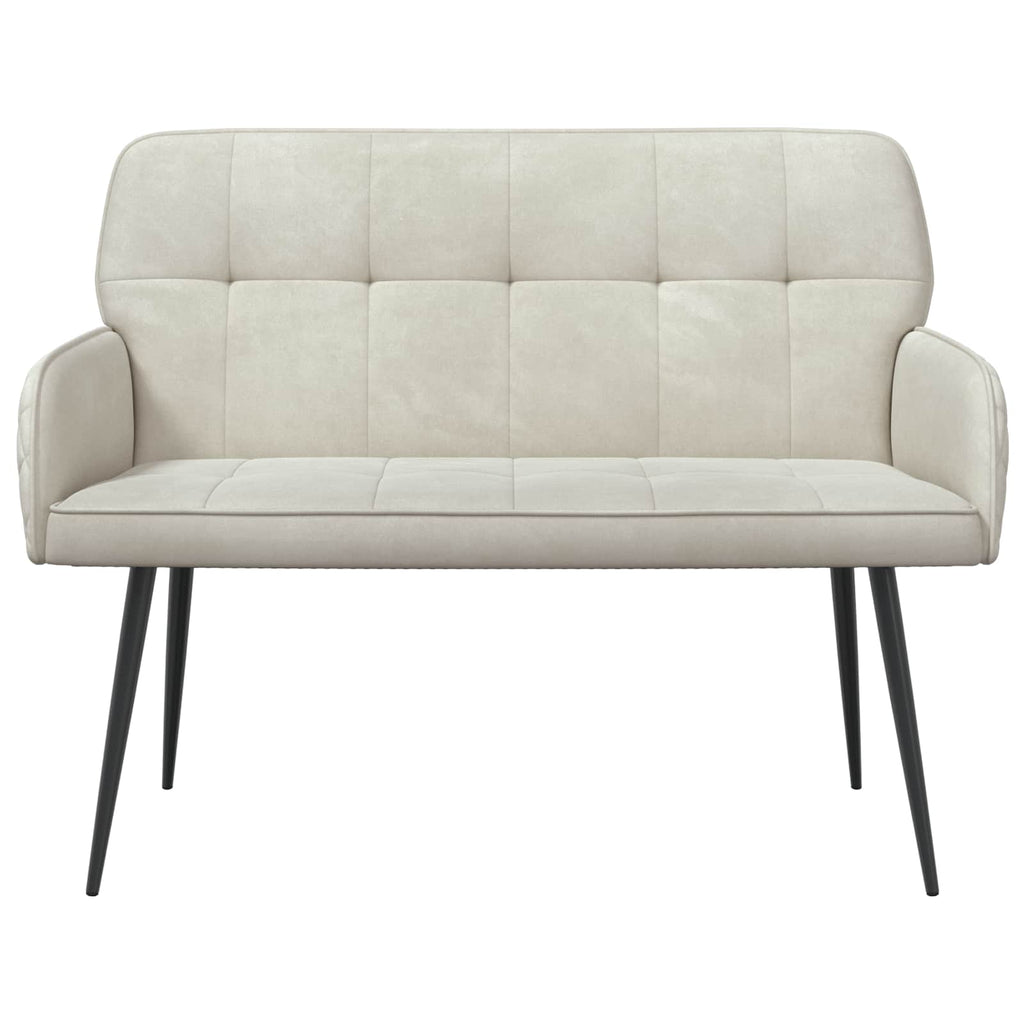 vidaXL Sofa dwuosobowa na metalowych nóżkach 2-osobowy kremowy Welur