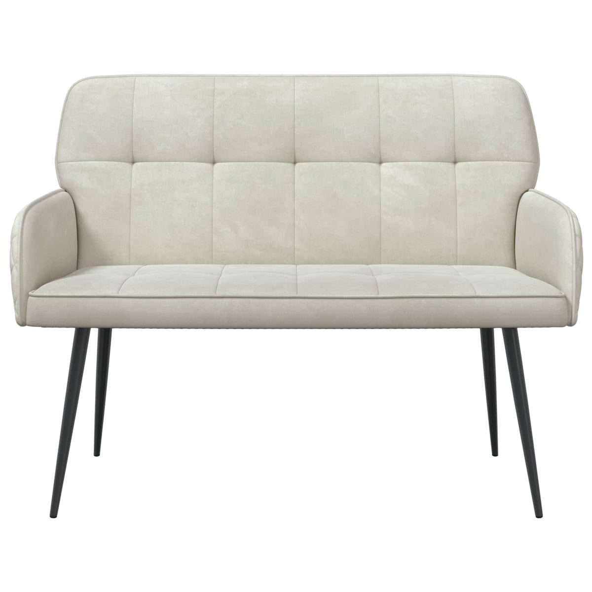vidaXL Sofa dwuosobowa na metalowych nóżkach 2-osobowy kremowy Welur
