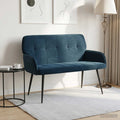 vidaXL Sofa dwuosobowa na metalowych nóżkach 2-osobowy niebieski Welur