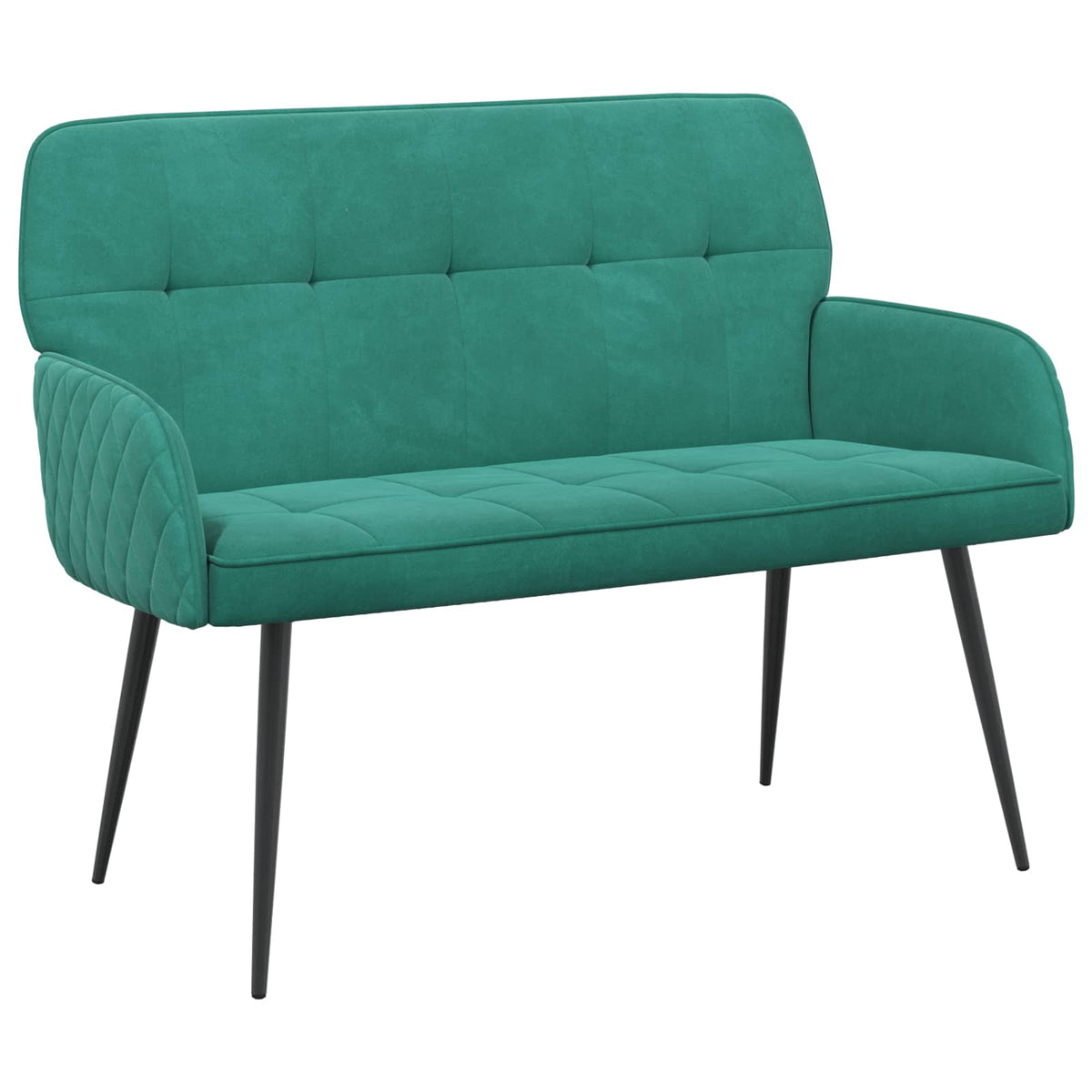 vidaXL Sofa dwuosobowa na metalowych nóżkach 2-osobowy Turkusowy Welur