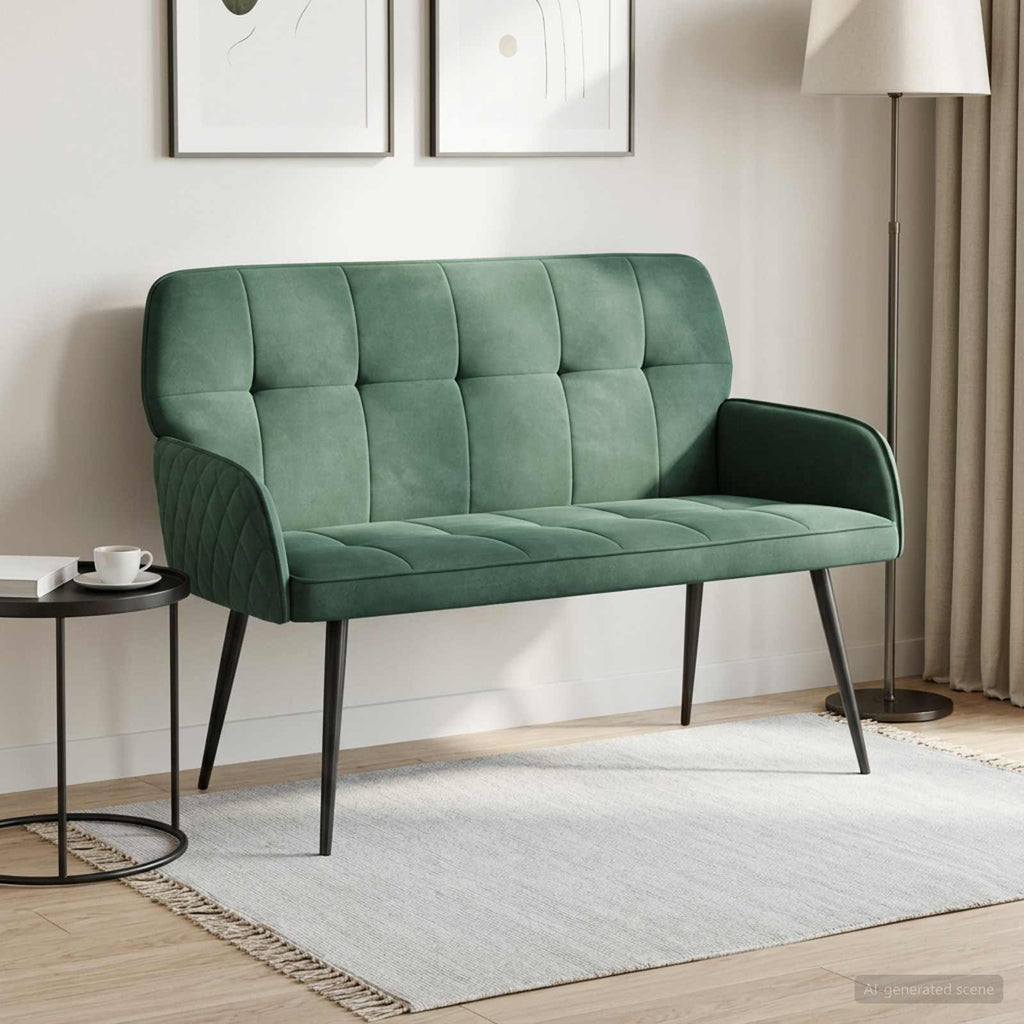 vidaXL Sofa dwuosobowa na metalowych nóżkach 2-osobowy Zielony morski