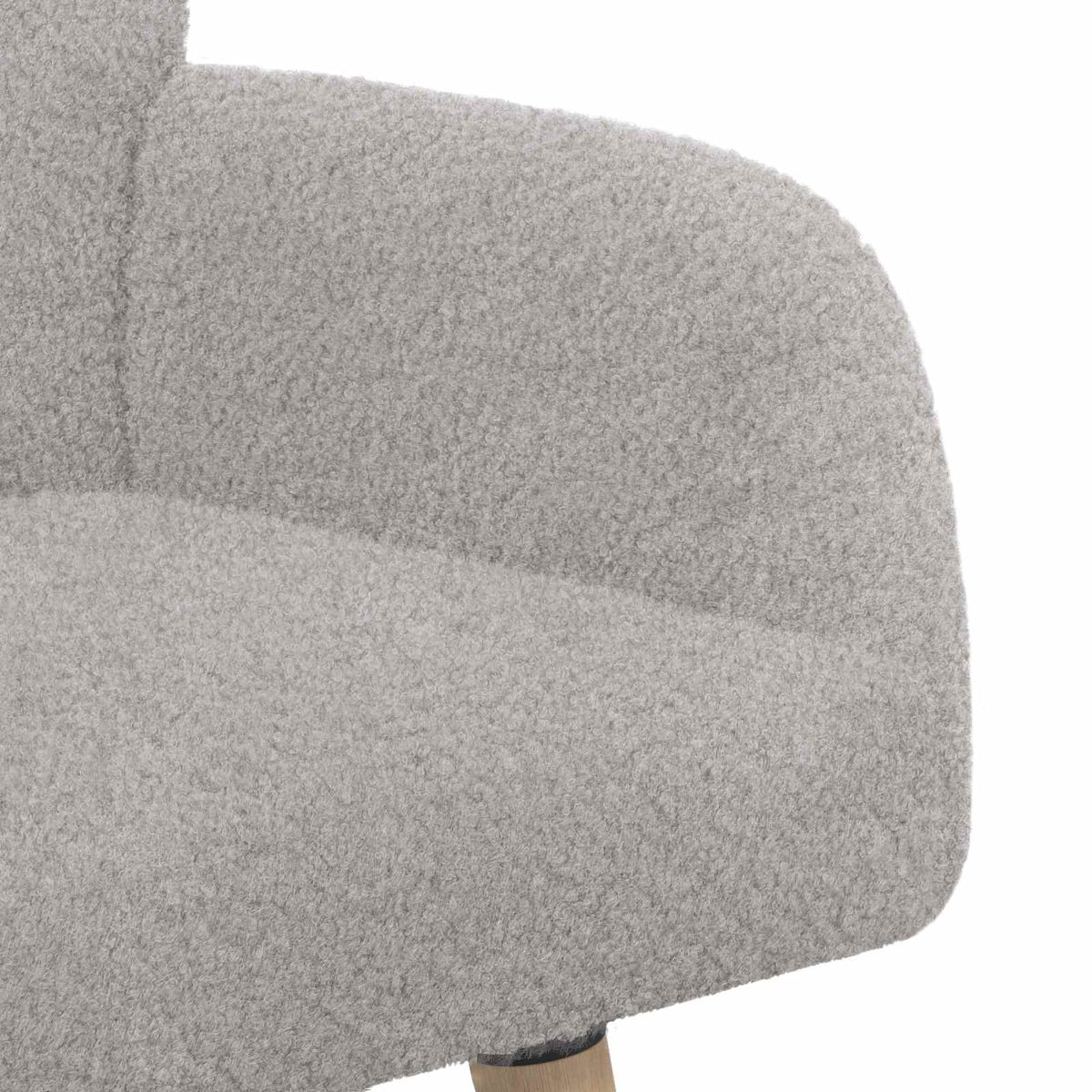 vidaXL Sofa dwuosobowa na nogach z litego drewna jasnoszary Bouclé