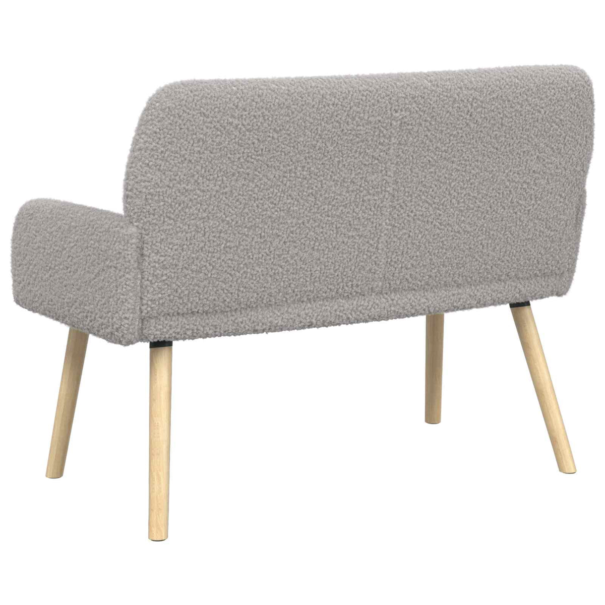 vidaXL Sofa dwuosobowa na nogach z litego drewna jasnoszary Bouclé
